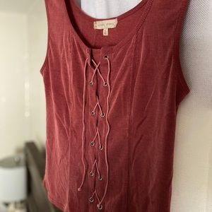 Front tie up tank top